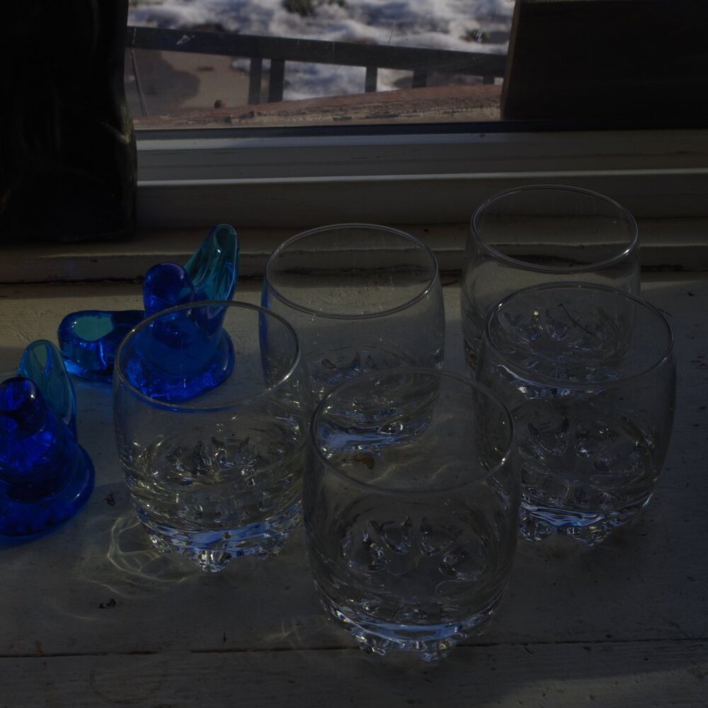 Five Bormioli Rocco Galassia Glasses Made In Italy